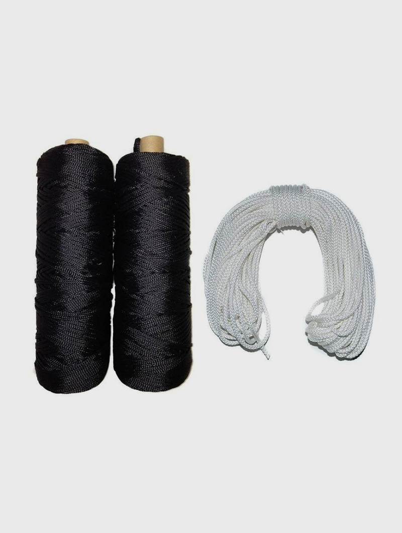 Crankshooter® Lacrosse Goal Lacing Cord, 110 ft, White or Black, for 6'x6'x7' Net