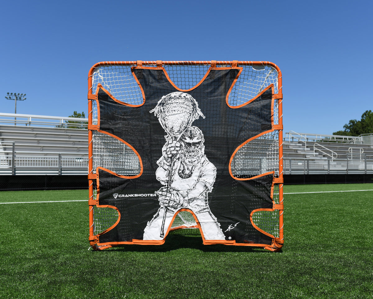 Crankshooter® Backyard/Youth Practice Lacrosse Goal, 6'x6'x7', 21 lbs, Includes 4mm White Net