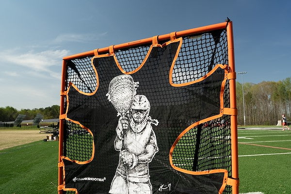 Crankshooter® Hi-Impact Lacrosse Shot Trainer for 6'x6'x7' Goal, Female Goalie, Triple Stitching