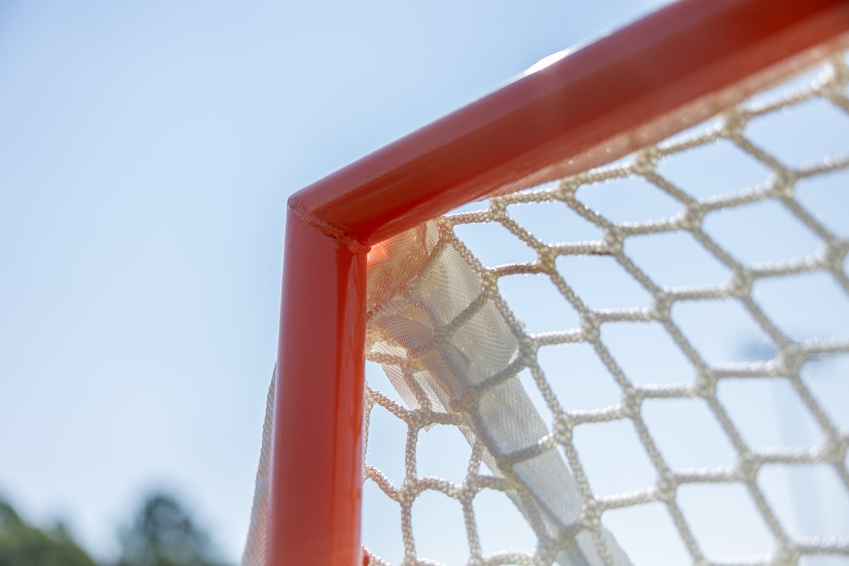 Crankshooter® Quick Clip™ Tournament Lacrosse Goal, 6'x6'x7', Quick-Attach Netting in 90 Seconds, Includes 5mm or 6mm White or Black Net