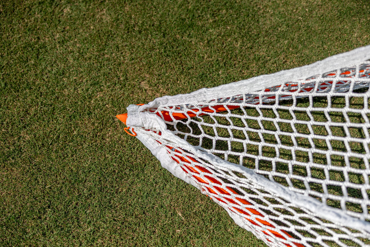 Crankshooter® Quick Clip™ Tournament Lacrosse Goal, 6'x6'x7', Quick-Attach Netting in 90 Seconds, Includes 5mm or 6mm White or Black Net