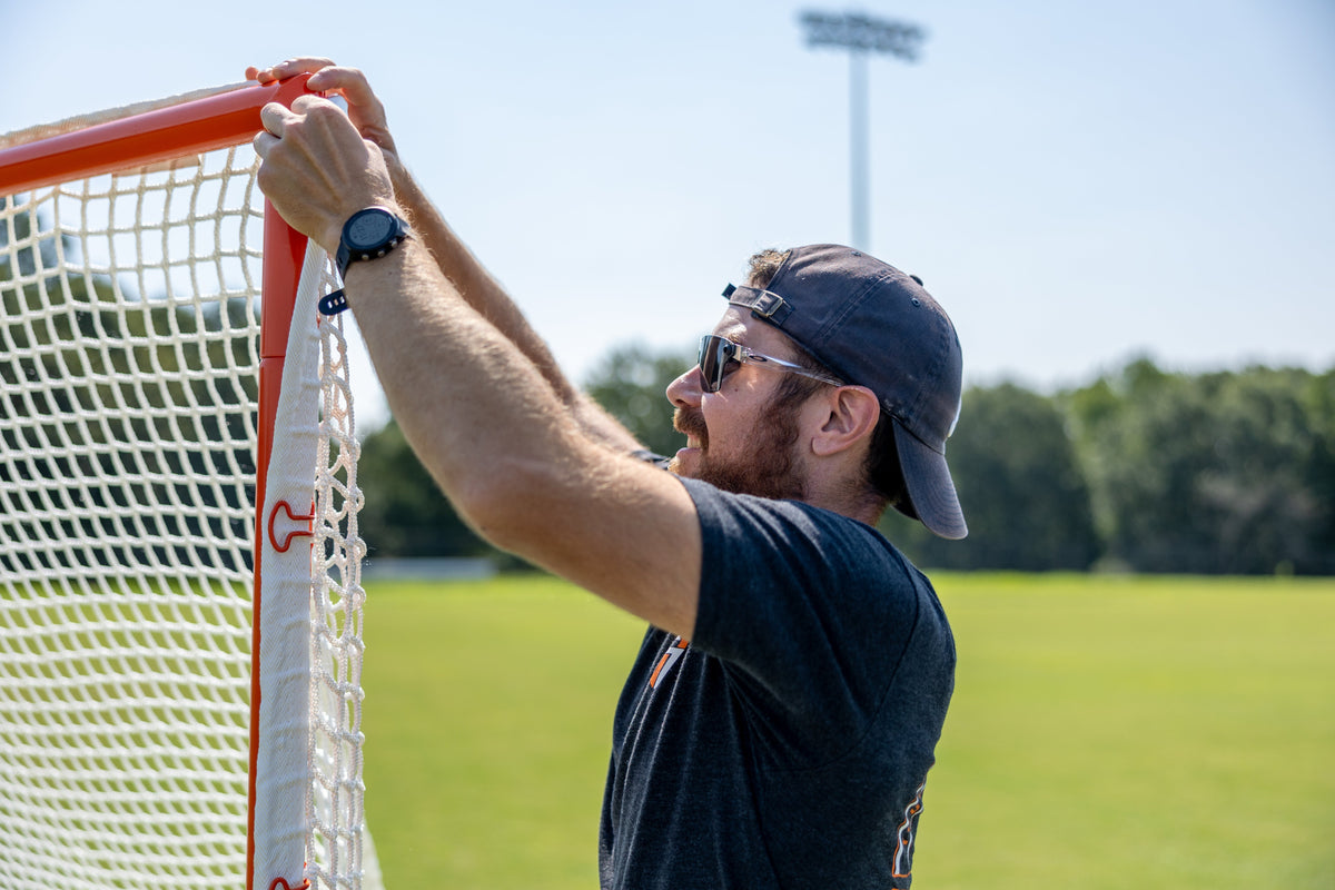 Crankshooter® Quick Clip™ Tournament Lacrosse Goal, 6'x6'x7', Quick-Attach Netting in 90 Seconds, Includes 5mm or 6mm White or Black Net