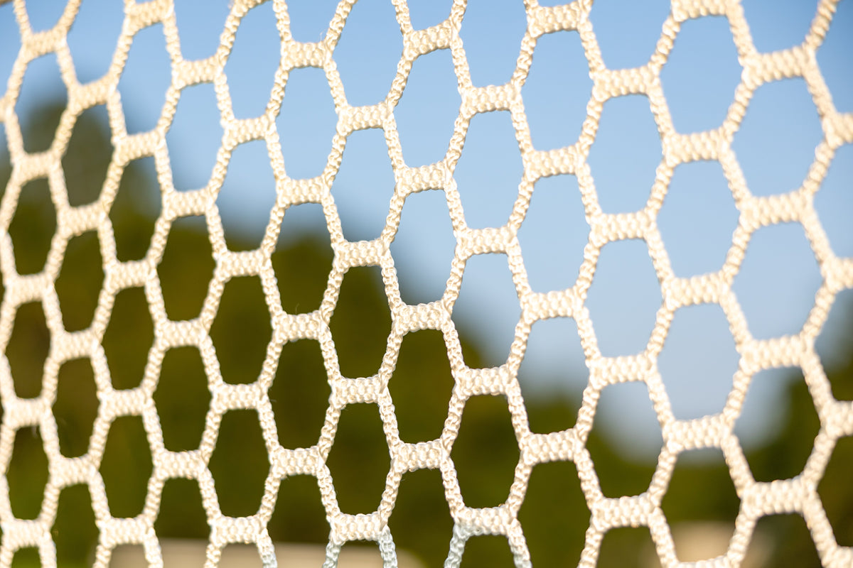 Crankshooter® Stinger Hexagon Lacrosse Net, 6mm or 7mm, 6'x6'x7', White or Black, USA Lacrosse/NCAA Approved, Double Lifespan, Includes 120 ft Lacing Cord & Bungees