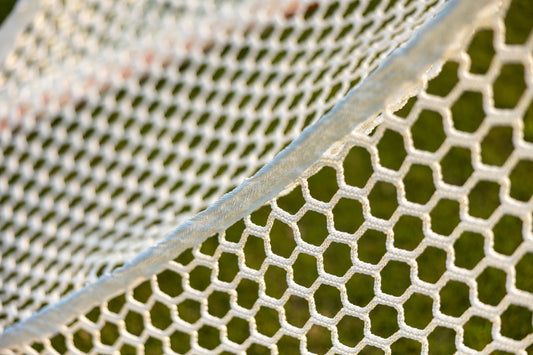 Crankshooter® Stinger Hexagon Lacrosse Net, 6mm or 7mm, 6'x6'x7', White or Black, USA Lacrosse/NCAA Approved, Double Lifespan, Includes 120 ft Lacing Cord & Bungees