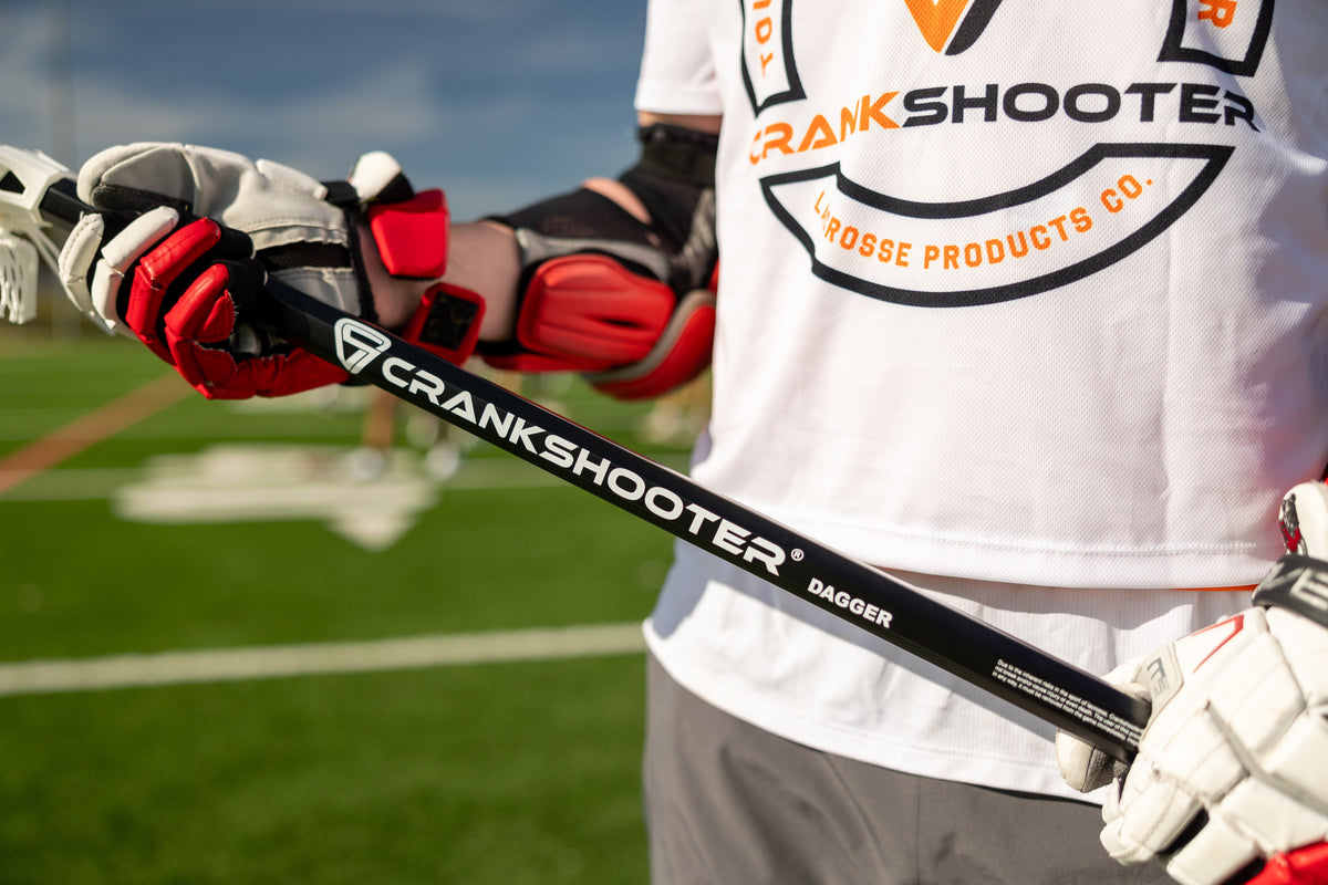 Crankshooter® Dagger Carbon Fiber Lacrosse Shaft, 30", Matte White & "USA Tough" Editions