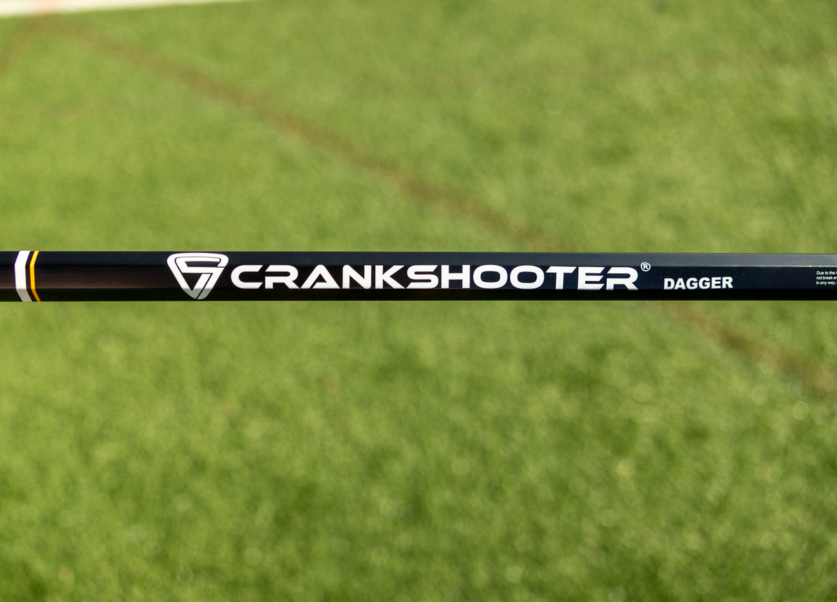 Crankshooter® Dagger Carbon Fiber Lacrosse Shaft, 30", Matte White & "USA Tough" Editions