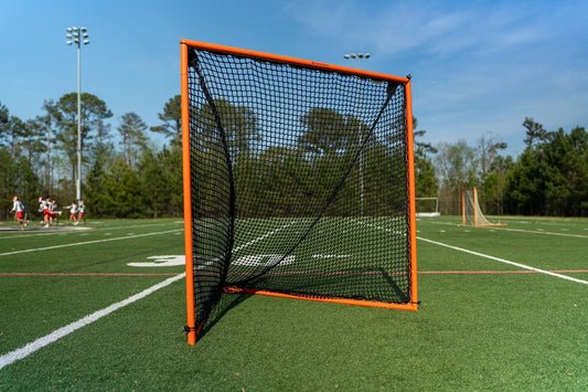Crankshooter® High School Practice Lacrosse Goal, 6'x6'x7', 59 lbs, Lacing Rails, Includes 6mm or 7mm Net