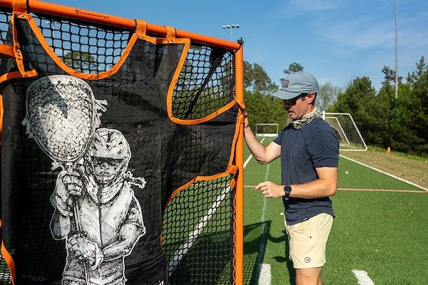 Crankshooter® Hi-Impact Lacrosse Shot Trainer for 6'x6'x7' Goal, Female Goalie, Triple Stitching