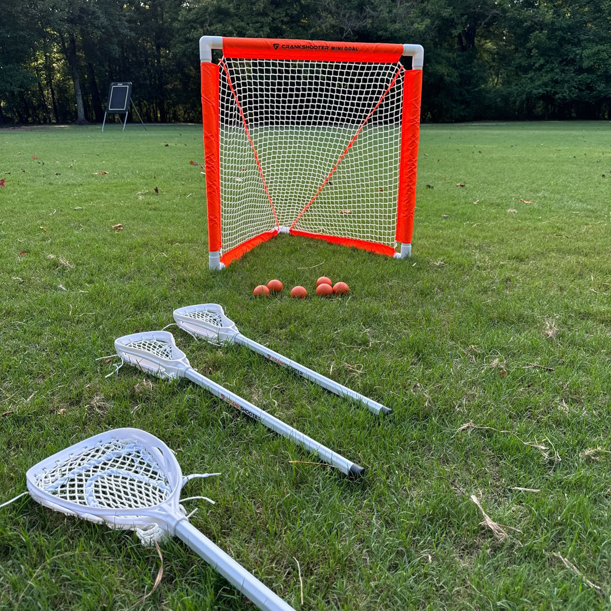Crankshooter® Mini Lacrosse Goal Set, Includes 2 Goals, 3 Sticks & Soft Ball