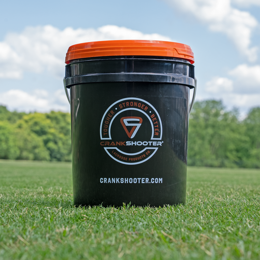 Crankshooter® Lacrosse Ball Bucket, Official Game Balls, 12 to 60 Pack, Fully Certified, Padded Lid & Handle