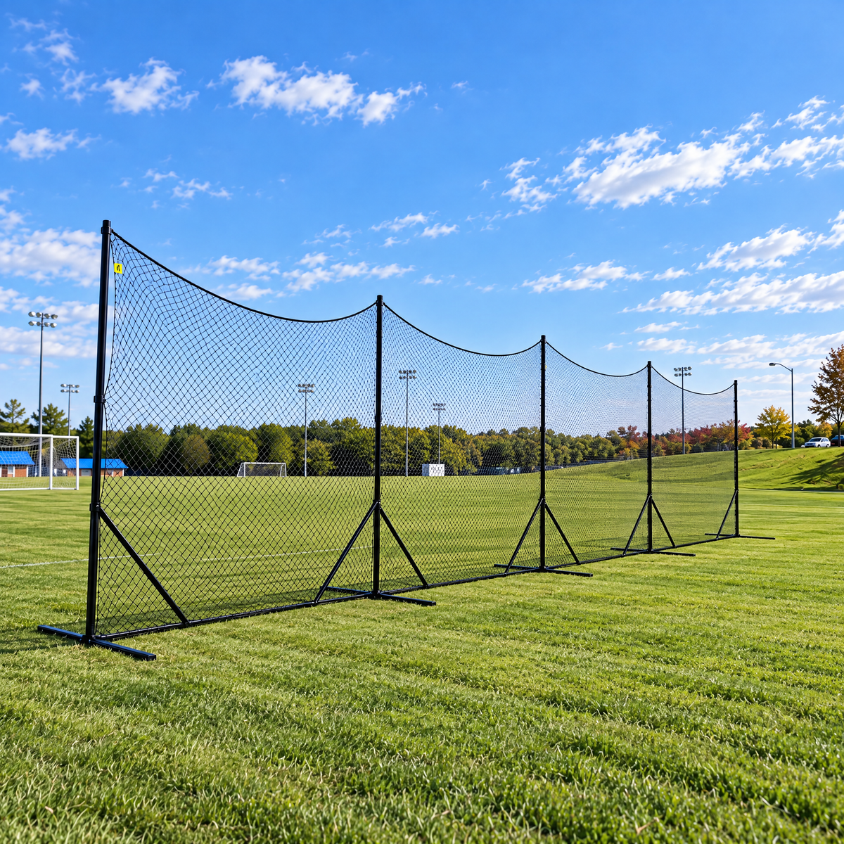 Crankshooter® Backstop CURV Adjustable-Angle Lacrosse System, 10'x40', with 3mm Knotted Poly Net