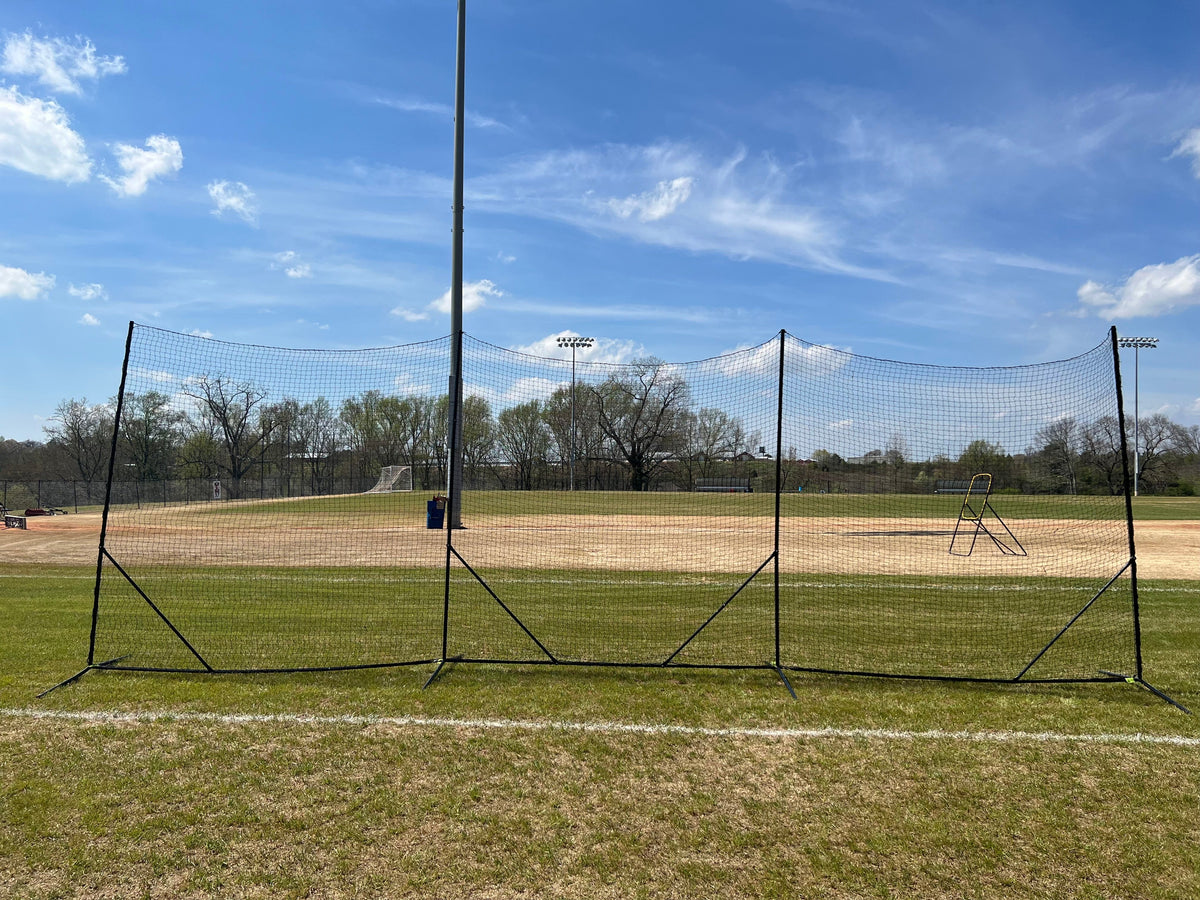 Crankshooter® Backstop CURV Adjustable-Angle Lacrosse System, 10'x30', with 3mm Knotted Poly Net