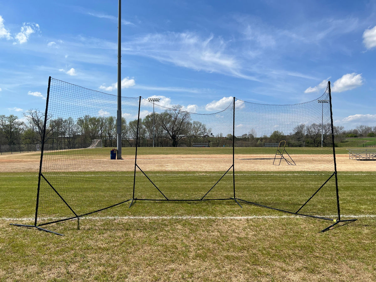 Crankshooter® Backstop CURV Adjustable-Angle Lacrosse System, 10'x30', with 3mm Knotted Poly Net