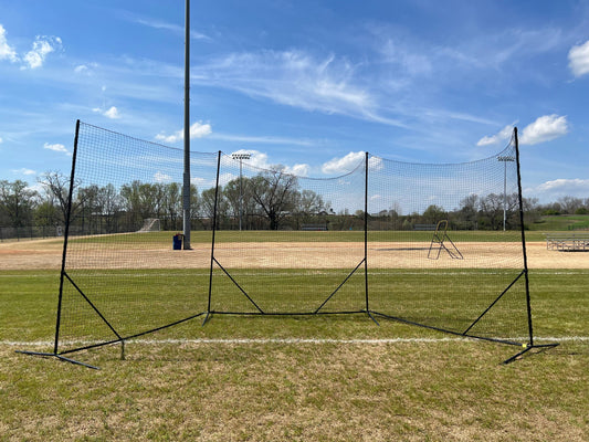 Crankshooter® Backstop CURV Adjustable-Angle Lacrosse System, 10'x30', with 3mm Knotted Poly Net