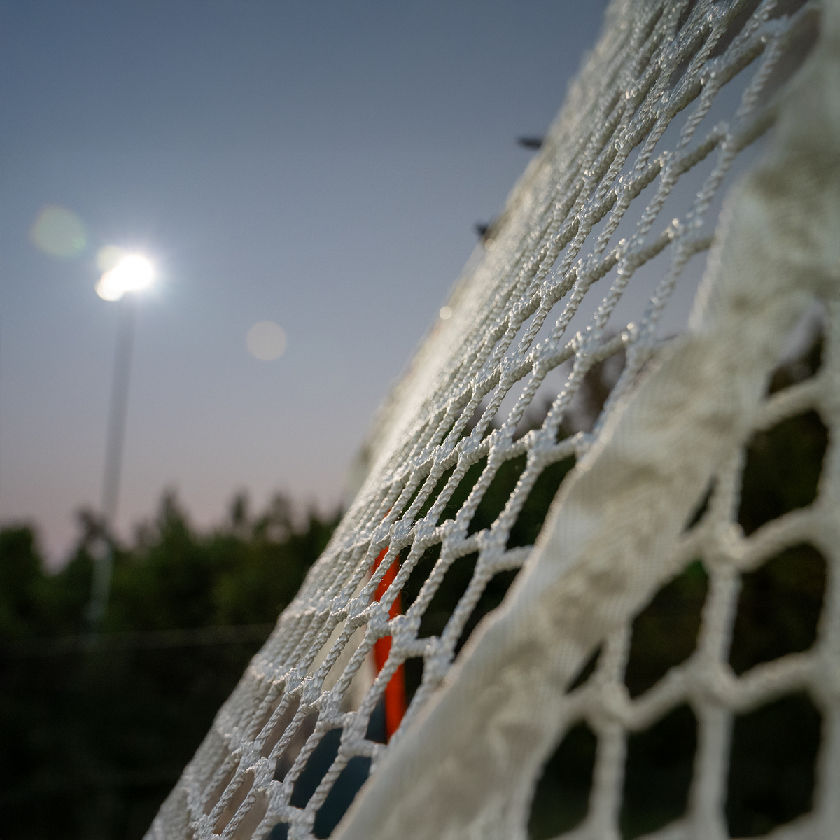 Crankshooter® 6mm College/High School Lacrosse Net, 6'x6'x7', White or Black, Includes 120 ft Lacing Cord & Bungees