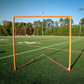 Crankshooter® Compact College/High School Lacrosse Game Goal, 6'x6'x7', 118 lbs, Flat Base with Lacing Rails, Includes 6mm or 7mm White Net