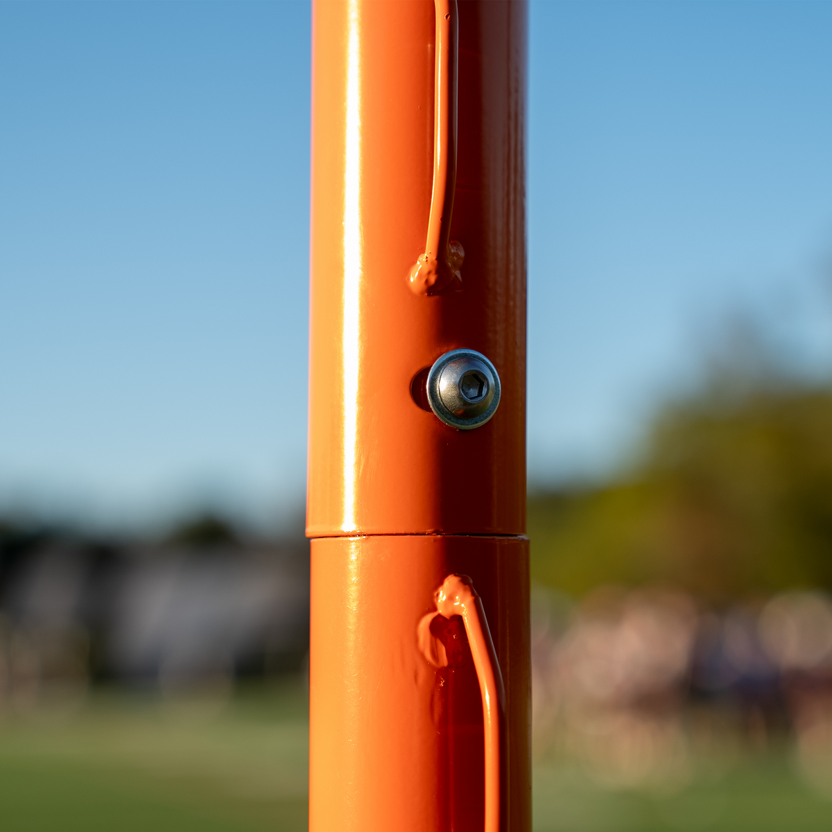 Crankshooter® Compact College/High School Lacrosse Game Goal, 6'x6'x7', 118 lbs, Flat Base with Lacing Rails, Includes 6mm or 7mm White Net