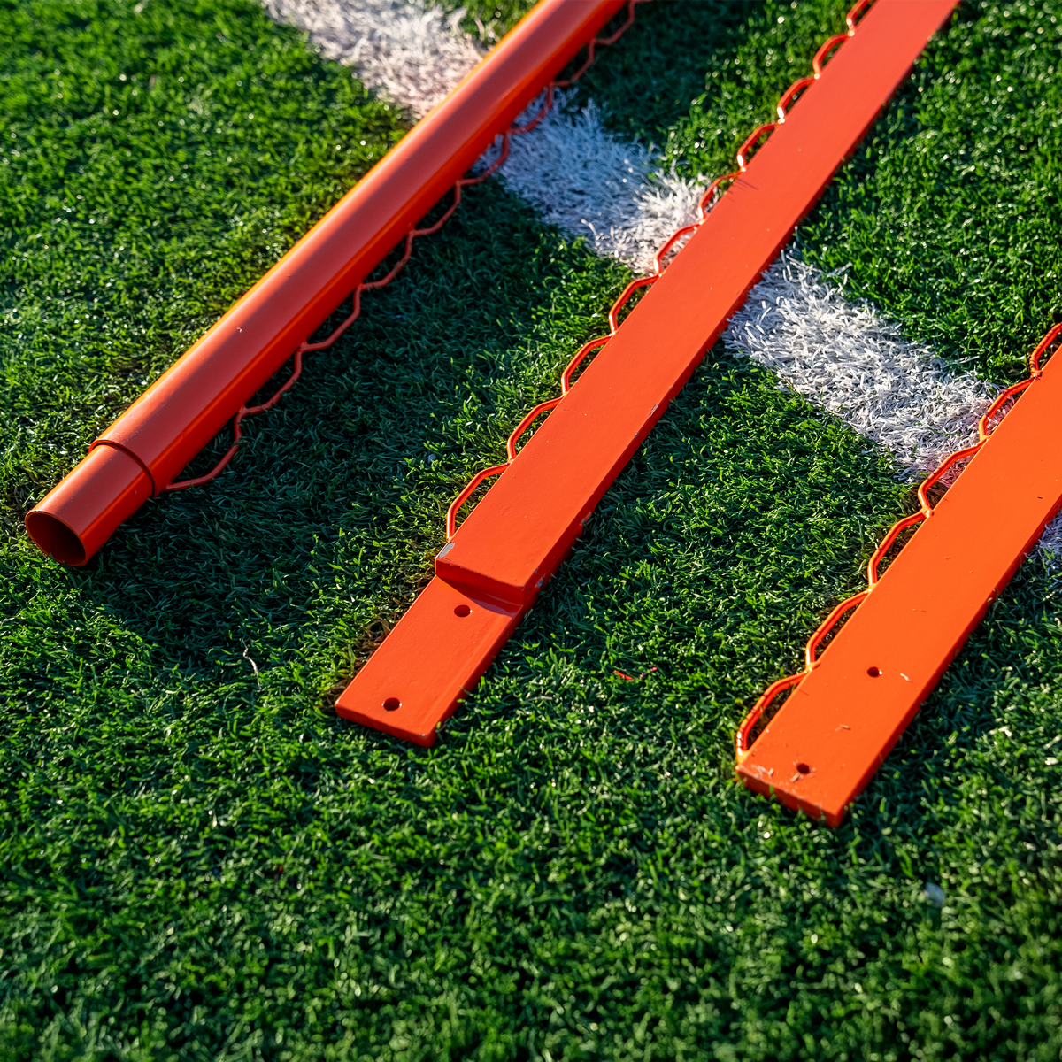 Crankshooter® Compact College/High School Lacrosse Game Goal, 6'x6'x7', 118 lbs, Flat Base with Lacing Rails, Includes 6mm or 7mm White Net