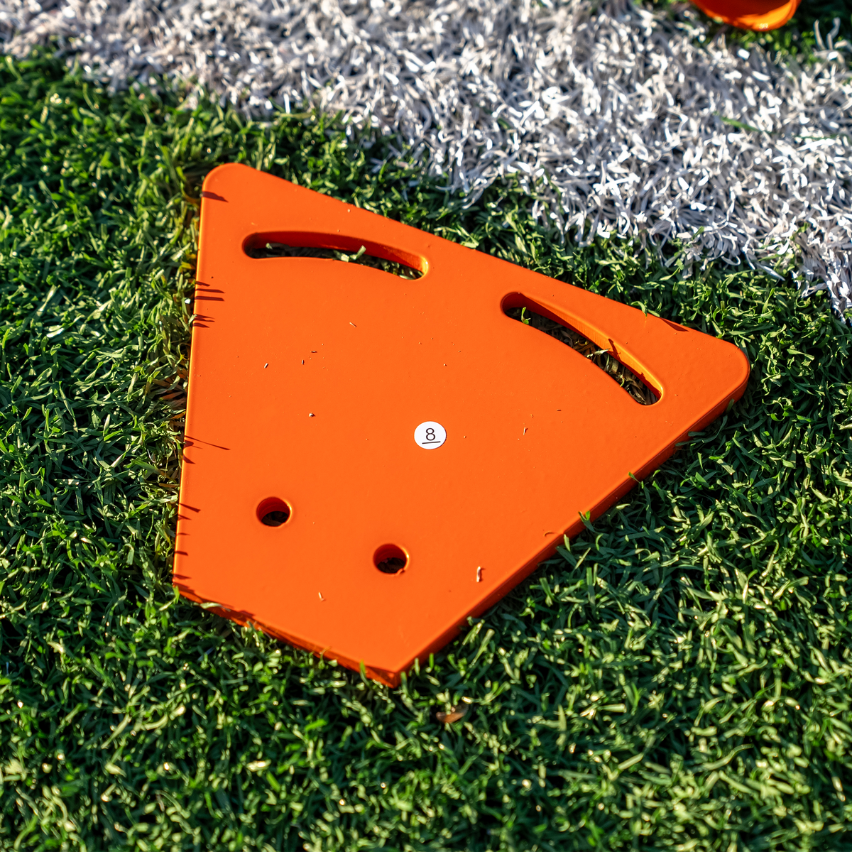Crankshooter® Compact College/High School Lacrosse Game Goal, 6'x6'x7', 118 lbs, Flat Base with Lacing Rails, Includes 6mm or 7mm White Net