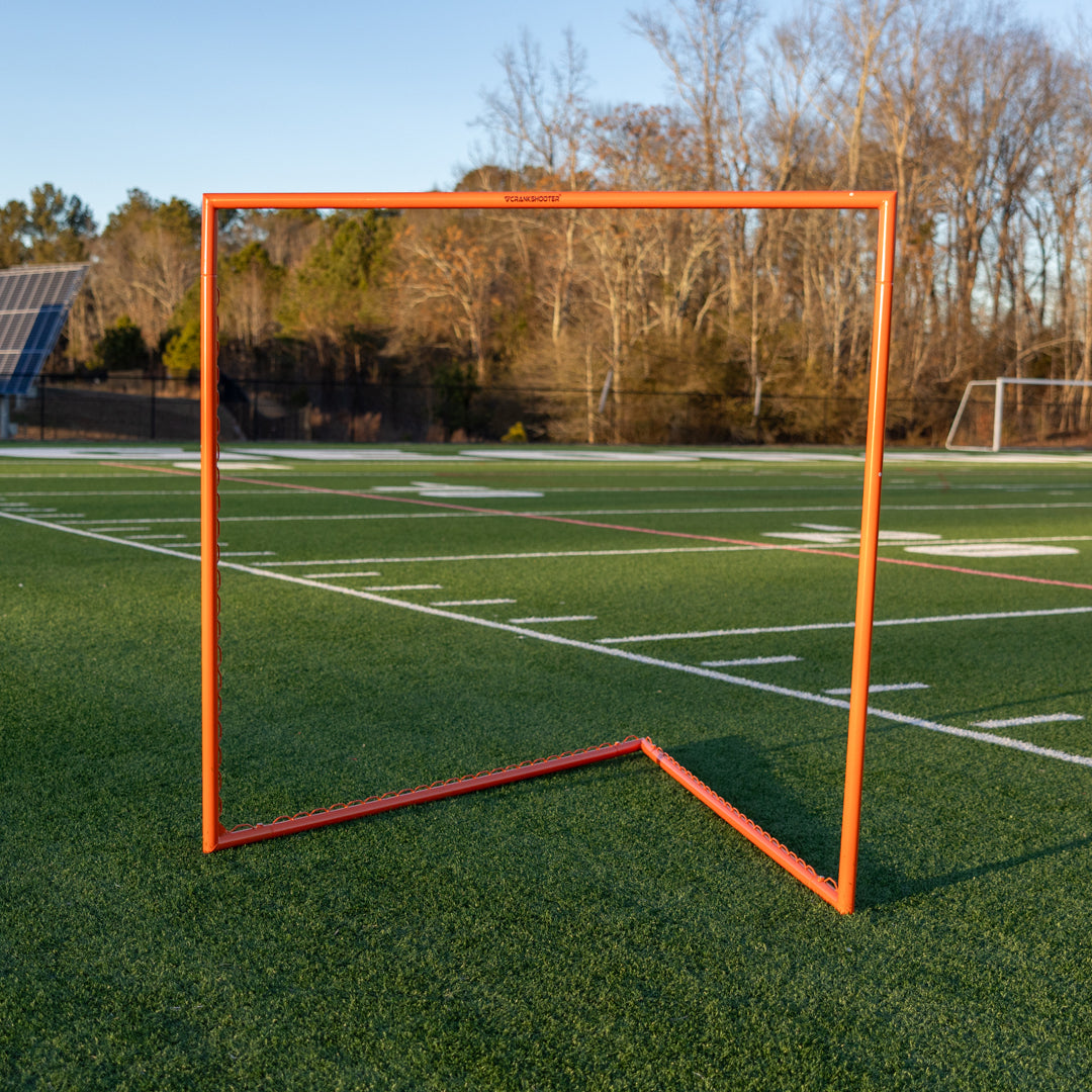 Crankshooter® High School Practice Lacrosse Goal, Frame Only, 6'x6'x7', 59 lbs, Lacing Rails