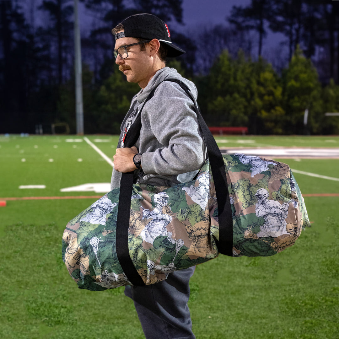 Crankshooter® Lacrosse Gear Duffel Bag, CrankCamo by The Art of Lax™, High-Performance Material