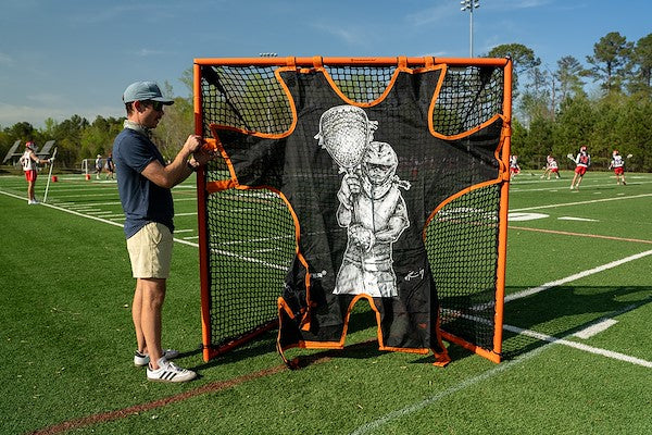 Crankshooter® Hi-Impact Lacrosse Shot Trainer for 6'x6'x7' Goal, Female Goalie, Triple Stitching