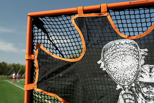 Crankshooter® Hi-Impact Lacrosse Shot Trainer for 6'x6'x7' Goal, Female Goalie, Triple Stitching