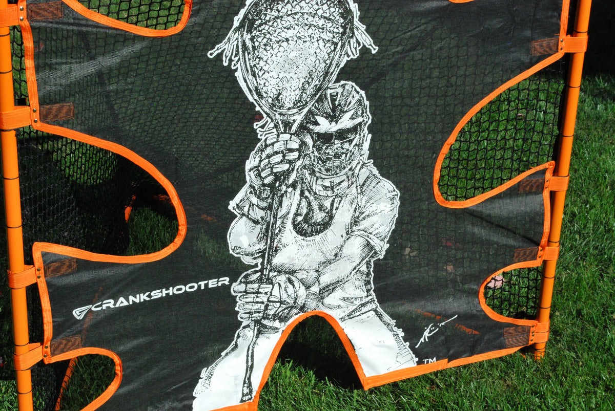 Crankshooter® LAX Pro Bundle Kit: Tournament Goal 6'x6'x7' + 5mm Net + Shot Trainer + 1 Dozen White Game Balls