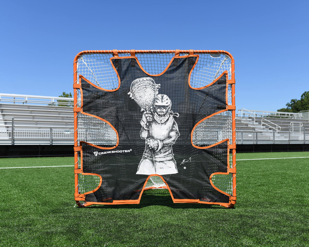 Crankshooter® Hi-Impact Lacrosse Shot Trainer for 6'x6'x7' Goal, Female Goalie, Triple Stitching