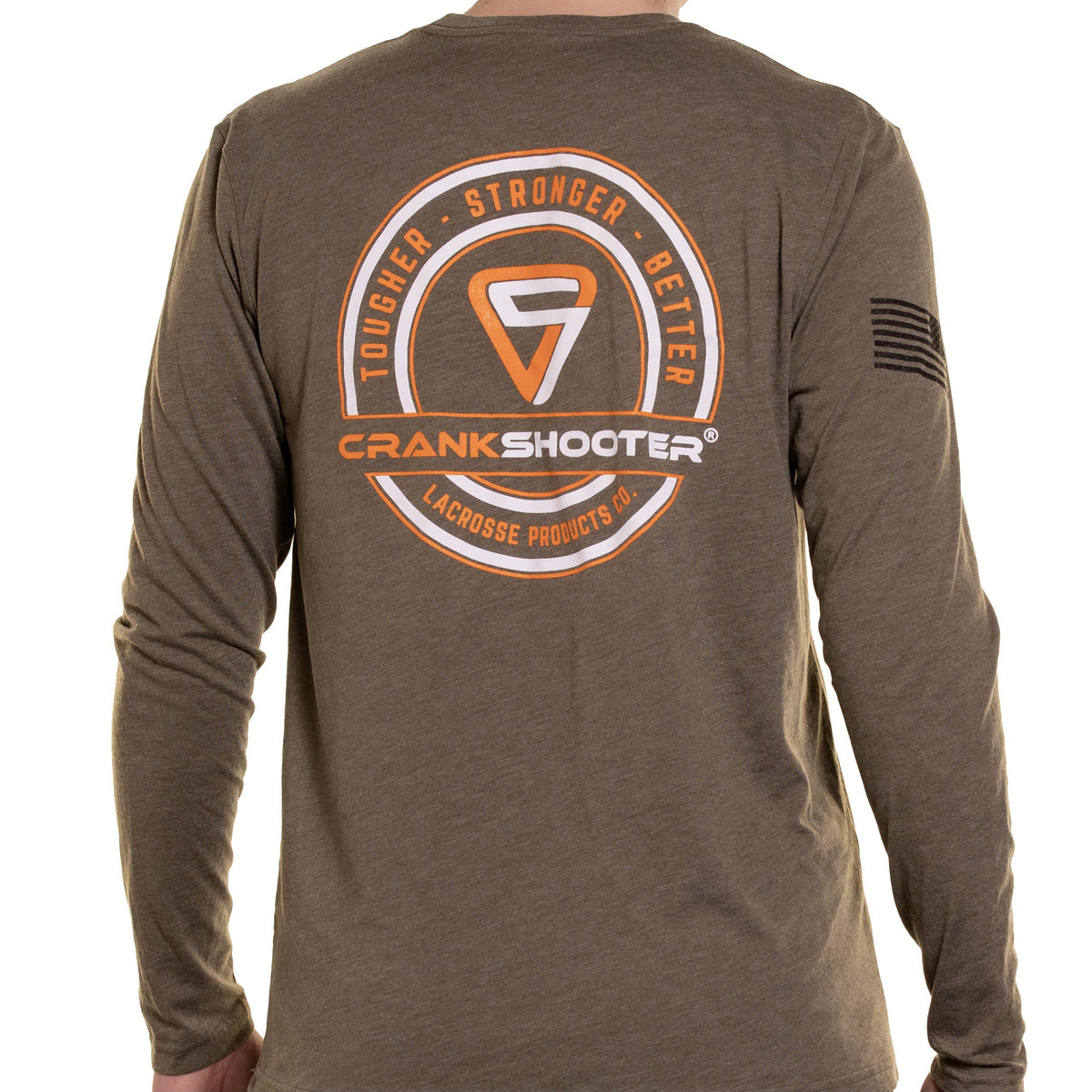 Crankshooter® Lacrosse T-Shirt, Green, Long Sleeve, Made in USA