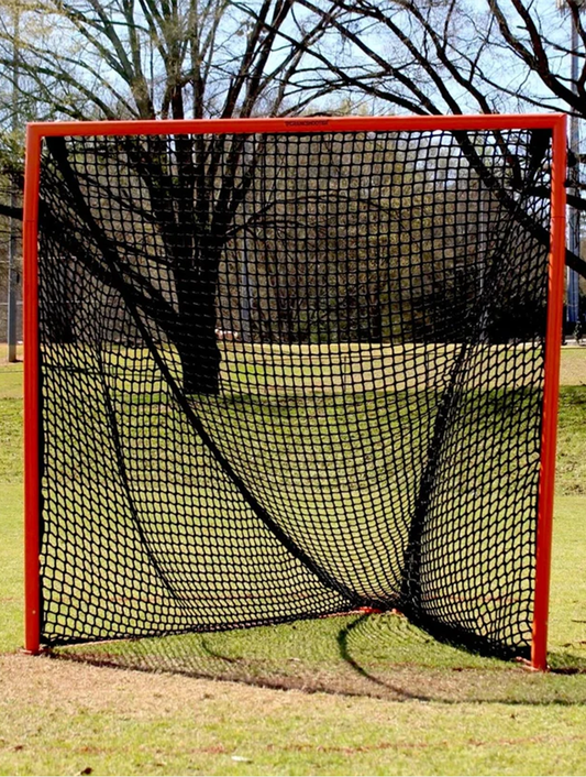 Crankshooter® College/High School Game Lacrosse Goal, 6'x6'x7', 118 lbs, Flat Base with Lacing Rails, Net Optional (6mm or 7mm)