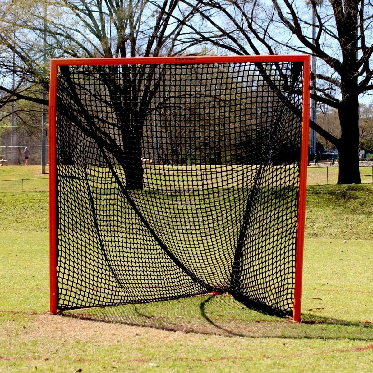 Crankshooter® College/High School Game Lacrosse Goal, 6'x6'x7', 118 lbs, Flat Base with Lacing Rails, Net Optional (6mm or 7mm)