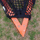 Crankshooter® College/High School Game Lacrosse Goals, Pair (Qty 2), 6'x6'x7', 118 lbs Each, Flat Base with Lacing Rails, Includes 6mm or 7mm White or Black Nets
