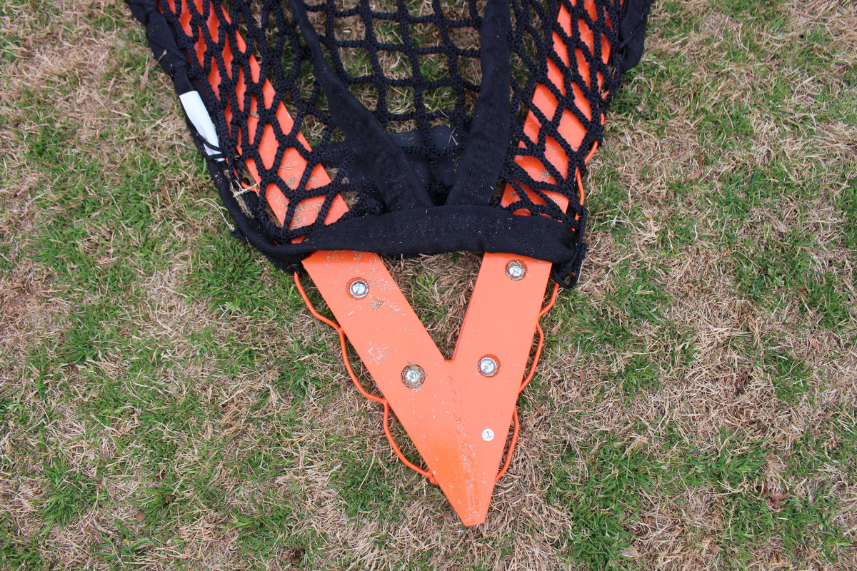 Crankshooter® College/High School Game Lacrosse Goals, Pair (Qty 2), 6'x6'x7', 118 lbs Each, Flat Base with Lacing Rails, Includes 6mm or 7mm White or Black Nets
