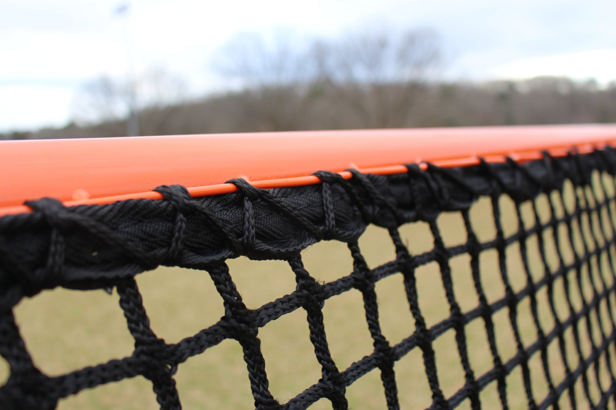 Crankshooter® College/High School Game Lacrosse Goal, 6'x6'x7', 118 lbs, Flat Base with Lacing Rails, Net Optional (6mm or 7mm)