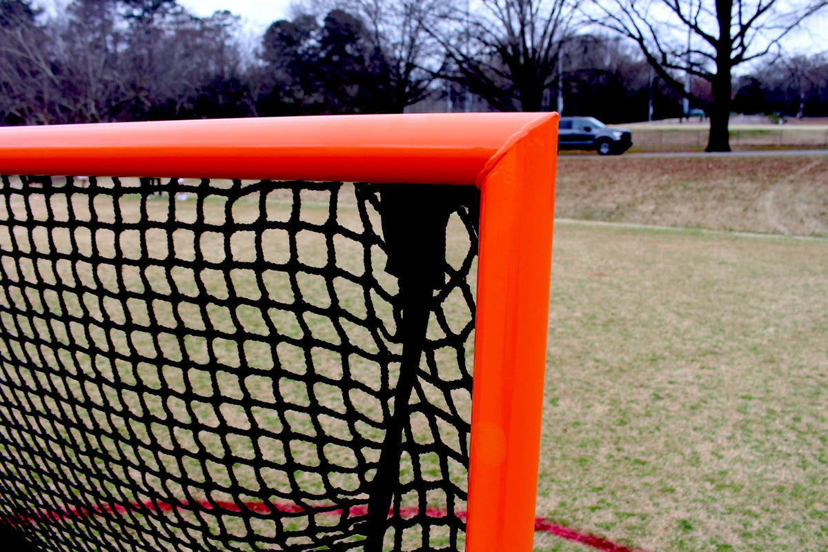 Crankshooter® College/High School Game Lacrosse Goal, 6'x6'x7', 118 lbs, Flat Base with Lacing Rails, Net Optional (6mm or 7mm)