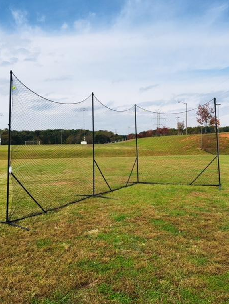 Crankshooter® Backstop CURV Adjustable-Angle Lacrosse System, 10'x30', with 3mm Knotted Poly Net