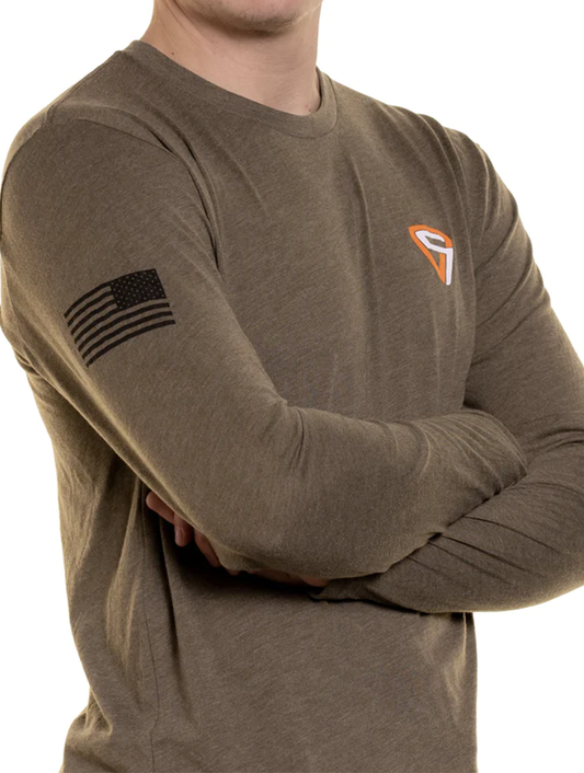 Crankshooter® Lacrosse T-Shirt, Green, Long Sleeve, Made in USA