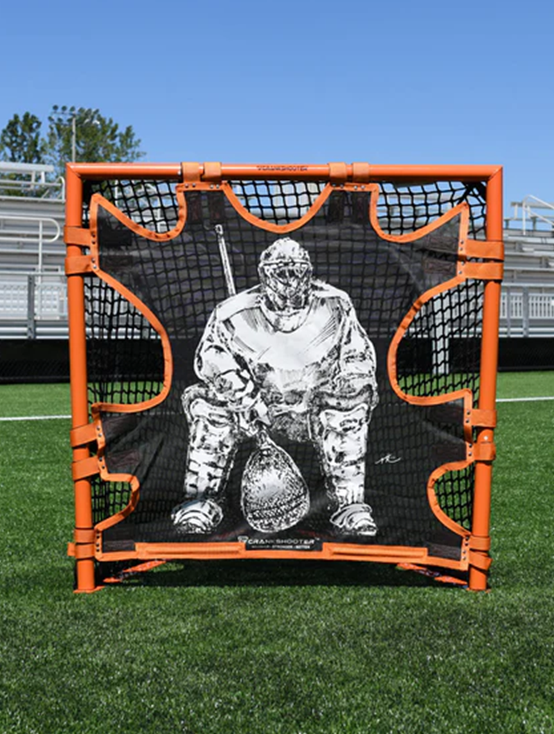 Crankshooter® Hi-Impact Big Goalie Box Lacrosse Shot Trainer for 4'x4' Box Goals, Triple Stitching