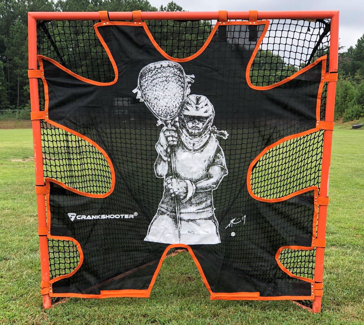 Crankshooter® Hi-Impact Lacrosse Shot Trainer for 6'x6'x7' Goal, Female Goalie, Triple Stitching