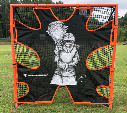 Crankshooter® Hi-Impact Lacrosse Shot Trainer for 6'x6'x7' Goal, Female Goalie, Triple Stitching