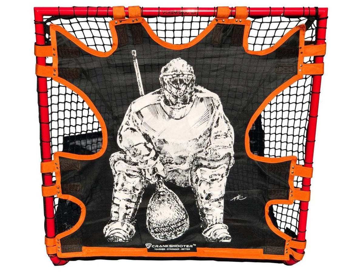 Crankshooter® Hi-Impact Big Goalie Box Lacrosse Shot Trainer for 4'x4' Box Goals, Triple Stitching