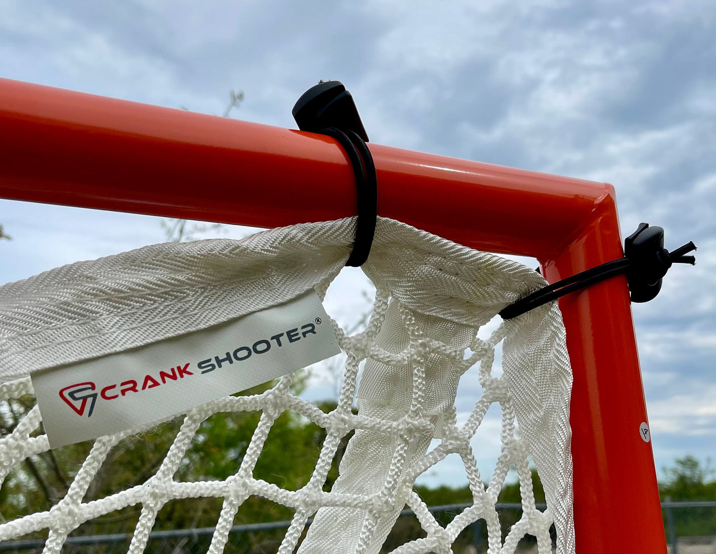 Crankshooter® 6mm College/High School Lacrosse Net, 6'x6'x7', White or Black, Includes 120 ft Lacing Cord & Bungees