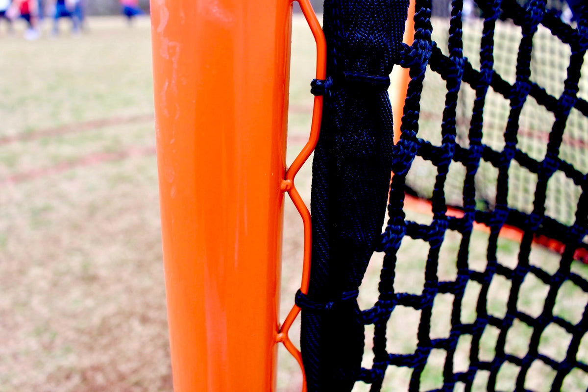 Crankshooter® College/High School Game Lacrosse Goal, 6'x6'x7', 118 lbs, Flat Base with Lacing Rails, Net Optional (6mm or 7mm)