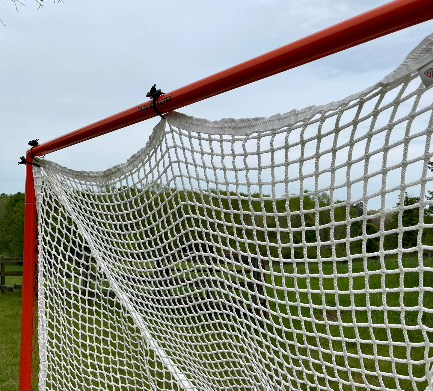 Crankshooter® 6mm College/High School Lacrosse Net, 6'x6'x7', White or Black, Includes 120 ft Lacing Cord & Bungees