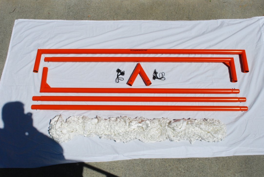 Crankshooter® Tournament Lacrosse Goals, Pair (Qty 2), 6'x6'x7', 35 lbs Each, Includes 6mm Black Nets