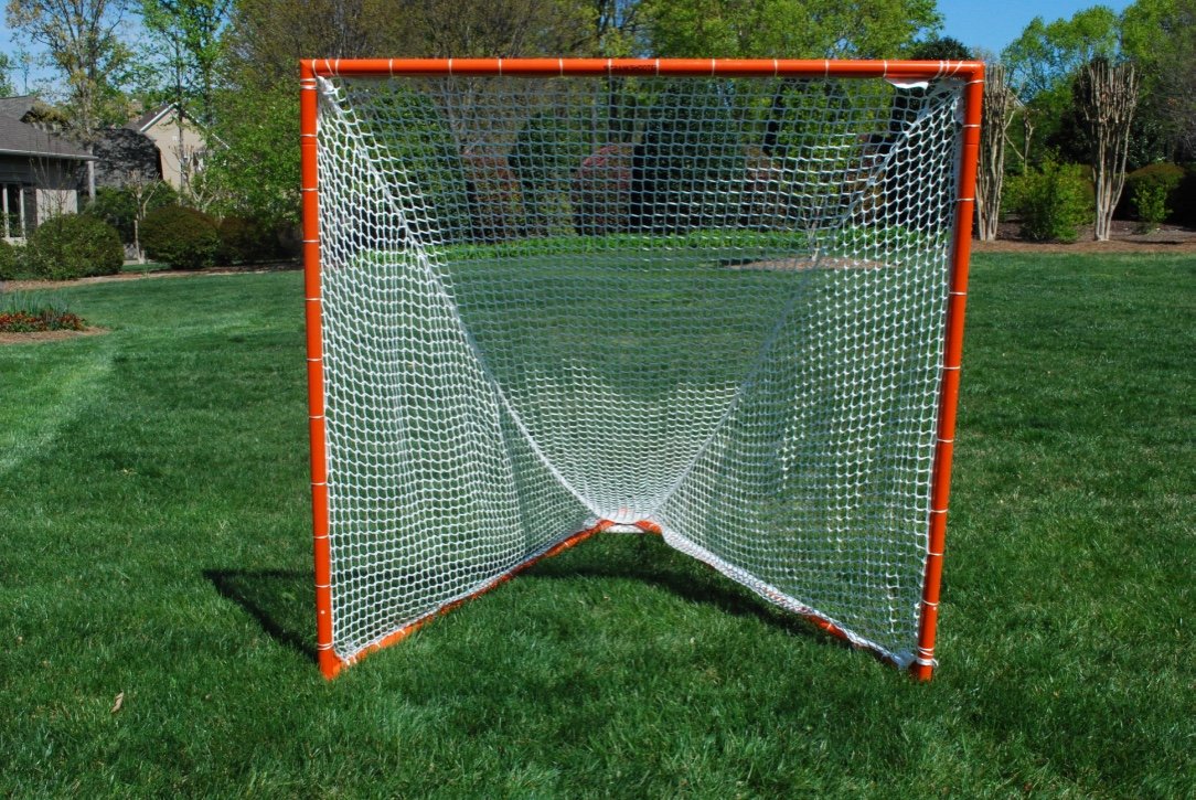 Crankshooter® Tournament Lacrosse Goals, Pair (Qty 2), 6'x6'x7', 35 lbs Each, Includes 6mm Black Nets